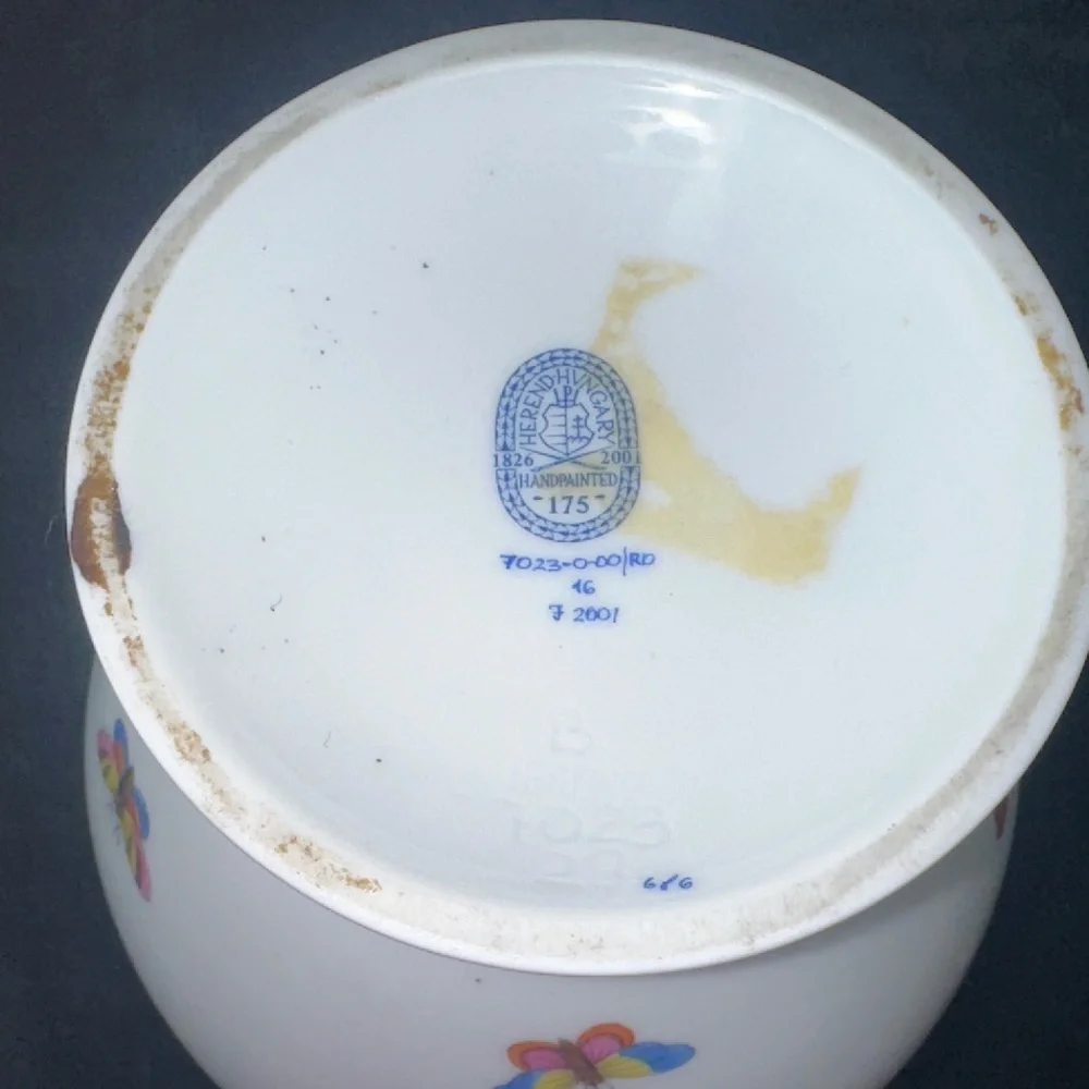 Herend Hungary Rothschild Bird Vase  #7023  8